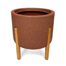 Vaso Decorativo Com Pé De Madeira Nórdico Cachepot Para Plantas Sala Escritório Decoração Moderna