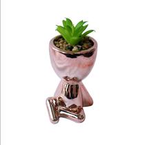 Vaso decorativo com suculenta artificial 11,5cm - MEGAGIFT