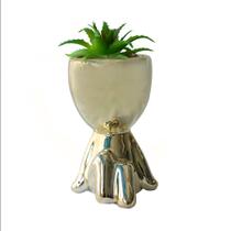 Vaso Decorativo Com Suculenta Artificial 7x9x11.5cm