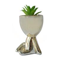 Vaso Decorativo Com Suculenta Artificial 7x9x11.5cm - MEGAGIFT