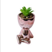 Vaso Decorativo Com Suculenta Artificial 7x9x11.5cm - MEGAGIFT