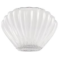 Vaso Decorativo Concha De Vidro Transparente 18,5X24,5X10Cm