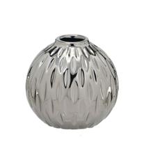 Vaso Decorativo de Cerâmica Globo 11cm prata Espressione