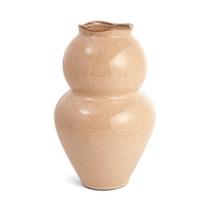 Vaso Decorativo de Cerâmica Marrom Claro Bojudo 30cm Mart
