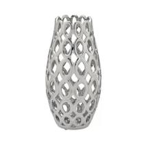 Vaso Decorativo de Cerâmica Siena 15cm prata Espressione