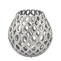 Vaso Decorativo de Cerâmica Siena 20cm prata Espressione