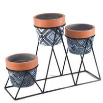 Vaso decorativo de cimento c/ 3 peças 22cm - un Vaso decorativo de cimento c/ 3 peças 22cm - un