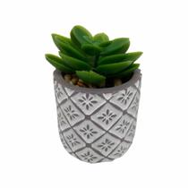Vaso decorativo de cimento com flor artificial 7x5,5cm