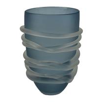 Vaso Decorativo De Mesa Em Vidro DK0036 BTC Decor Azul
