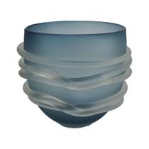Vaso Decorativo De Mesa Em Vidro DK0037 BTC Decor Azul