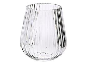 Vaso Decorativo De Mesa Para Flores Naturais Em Vidro Canelado Luxo Vaso Decorativo De Mesa Para Flores Naturais Em Vidro Canelado Luxo