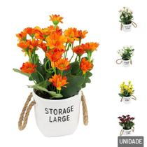 Vaso Decorativo De Plastico 25cm Com Flores Color Vaso Decorativo De Plastico 25cm Com Flores Color