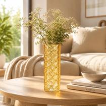 Vaso Decorativo De Vidro Âmbar Topázio 15,5cm Para Mesa Vaso Decorativo De Vidro Âmbar Topázio 15,5cm Para Mesa