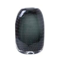 Vaso Decorativo de Vidro Bolhas Preto 23,5cm ROD0003 BTC Vaso Decorativo de Vidro Bolhas Preto 23,5cm ROD0003 BTC