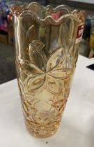 Vaso decorativo de vidro dourado 17 cm