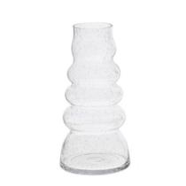 Vaso Decorativo de Vidro Incolor com Detalhes de Bolhas 2914,5cm Mart Vaso Decorativo de Vidro Incolor com Detalhes de Bolhas 2914,5cm Mart