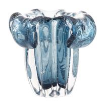 Vaso Decorativo De Vidro Resistente Para Mesa Posta Com 14cm Azul