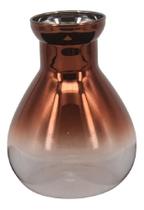 Vaso Decorativo De Vidro Transparente Btc Decor Com Topo em Degradê Cobre 13x10cm Vaso Decorativo De Vidro Transparente Btc Decor Com Topo em Degradê Cobre 13x10cm