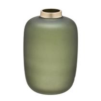 Vaso Decorativo de Vidro Verde e Dourado 27x18,5cm - Espressione