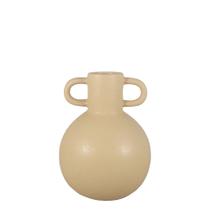 Vaso decorativo em ceramica bege escuro com alca iv 16,5cm Vaso decorativo em ceramica bege escuro com alca iv 16,5cm