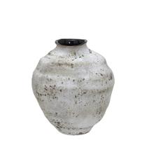 Vaso decorativo em ceramica cinza e marrom 21cm