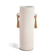Vaso Decorativo em Cerâmica com Detalhe em Corda Branco 32,5cm 17379 Mart Vaso Decorativo em Cerâmica com Detalhe em Corda Branco 32,5cm 17379 Mart