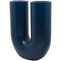 Vaso Decorativo Em Cerâmica Cor Azul Fosco MAZZOTTI