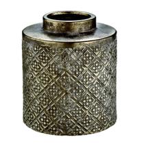 Vaso Decorativo em Cerâmica Geométrico Rústico 23cmx20cm Mart Collection Bronze Vaso Decorativo em Cerâmica Geométrico Rústico 23cmx20cm Mart Collection Bronze