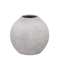 Vaso decorativo em ceramica linhas branco e cinza 24cm Vaso decorativo em ceramica linhas branco e cinza 24cm