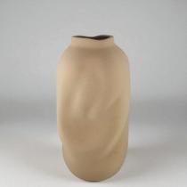Vaso decorativo em ceramica marrom rustico voluta ii 32cm