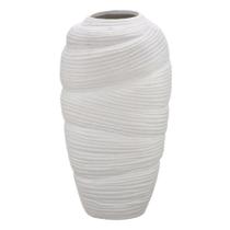 Vaso decorativo em ceramica na cor off white 30,5cm