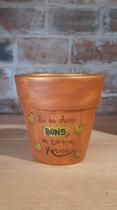 Vaso decorativo em cerâmica para plantas, com mensagem afetiva - Que os dias Bons se tornem rotina