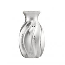 Vaso Decorativo em Cerâmica Texturizado 15,5cmx9cm Mart Collection Prata