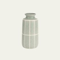Vaso Decorativo em Cerâmica Verde Quadriculado Tam M - Mart Vaso Decorativo em Cerâmica Verde Quadriculado Tam M - Mart