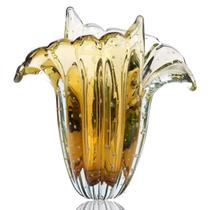 Vaso Decorativo em Cristal de Murano Trento Âmbar Luxuoso - Cristais Tavares