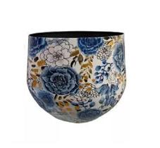 VASO DECORATIVO EM METAL LAMMIE DUTCH BLUE 28cm