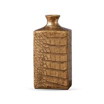 VASO DECORATIVO EM RESINA ESTILO CROCO DOURADO 18cm