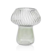Vaso Decorativo Em Vidro Formato Cogumelo 16x16