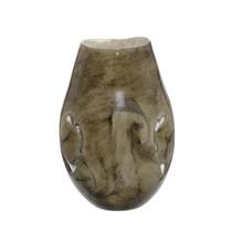 Vaso decorativo em vidro marrom e preto premium 27,5cm