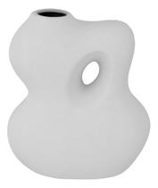 VASO DECORATIVO ENFEITE CASA 18x16x16cm CERÂMICA BRANCO