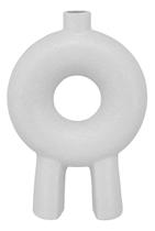 VASO DECORATIVO ENFEITE CASA 23x15x15cm CERÂMICA BRANCO