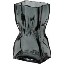 VASO DECORATIVO ENFEITE CASA 24x14x11cm VIDRO CINZA