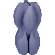 VASO DECORATIVO ENFEITE CASA 3D HOME&CO CERÂMICA 24x13x13cm AZUL