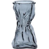 VASO DECORATIVO ENFEITE CASA AMASSADO HOME&CO VIDRO 17x7x9cm FUME