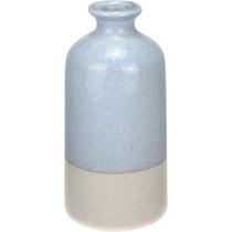 VASO DECORATIVO ENFEITE CASA APARADOR GARRAFA HOME&CO CERÂMICA 20x10x10cm CINZA