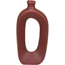 VASO DECORATIVO ENFEITE CASA APARADOR GARRAFA HOME&CO CERÂMICA 23x11x5cm CHOCOLATE