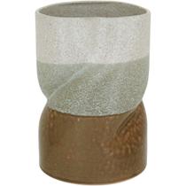 Vaso Decorativo Enfeite Casa Cerâmica 21x14x14cm Marrom
