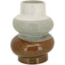 Vaso Decorativo Enfeite Casa Cerâmica 22x17x17cm Marrom