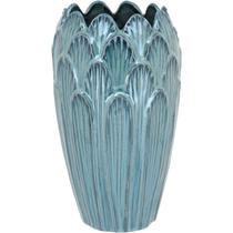 Vaso Decorativo Enfeite Casa Cerâmica 27x16x16cm Azul