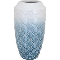 Vaso Decorativo Enfeite Casa Cerâmica 28x14x14cm Azul